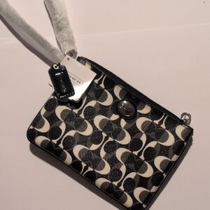 Coach Black & White Signature Wristlet